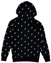 Kangol Men’s Allover Logo Black Pullover Hoodie Sweatshirt